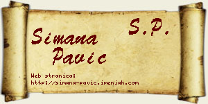 Simana Pavić vizit kartica